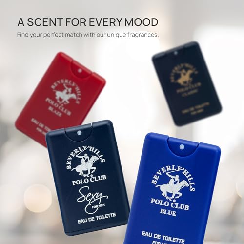 Beverly Hills Polo Club Men's 4-Piece Pocket Spray Set 20ML