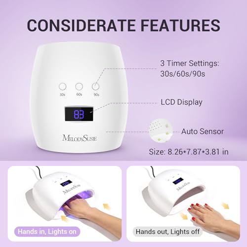 MelodySusie P-Plus30I UV LED Nail Lamp - 54W Nail Dryer with 3 Timers
