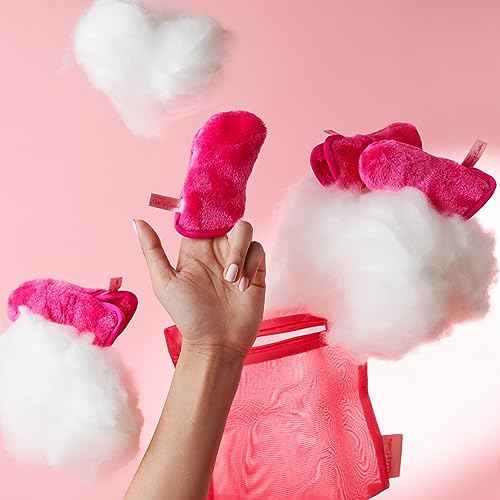 Eye MITT by The Original MakeUp Eraser, Erase All Eye Makeup With Just Water, Including Waterproof Mascara, Eyeliner, and More! Pack of 4 Mitts + laundry bag