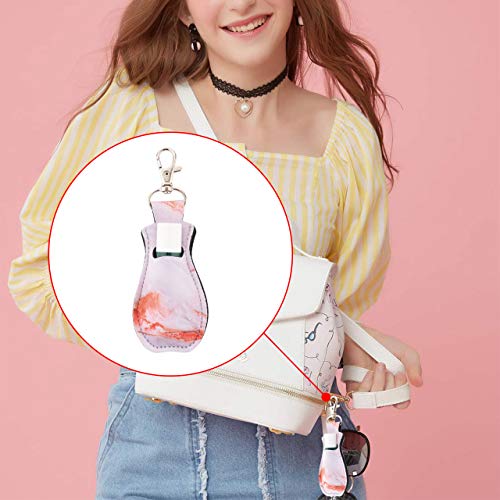 Neoprene Lip Balm Holder Keychain Clip - 4 Pack Marble