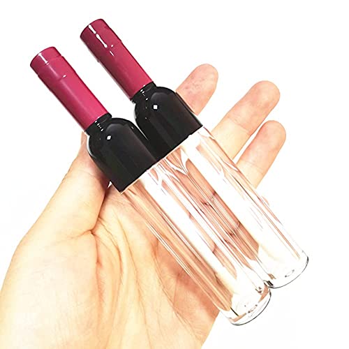 10 Pcs 5ml Wine Bottle Lip Gloss Tubes with Wand - Clear