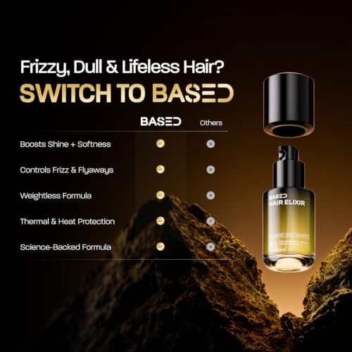 BASED Hair Elixir - Weightless Shine Serum with Heat Protection