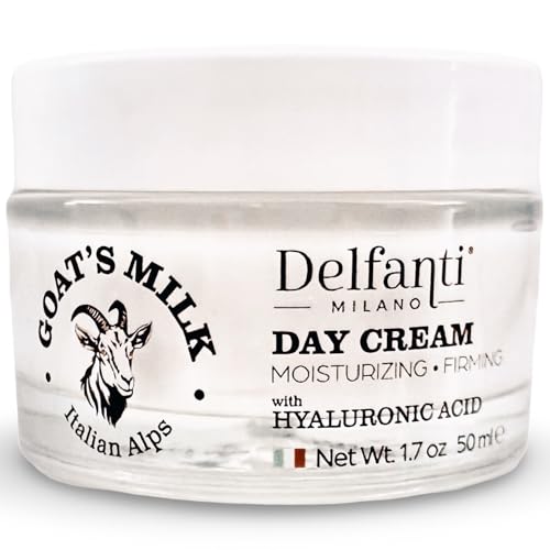 Delfanti-Milano ? GOAT'S MILK with HYALURONIC ACID Moisturizing and Firming DAY CREAM ? Face and Neck Moisturizer ? Made in Italy