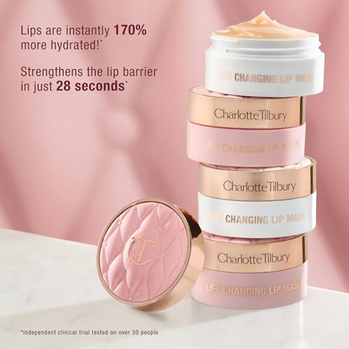 Charlotte Tilbury Life Changing Lip Mask - Multi-Purpose Plumping Mask to Smooth, Hydrate & Soften Dry Lips - Fragrance-Free with a Clear, Glassy Finish