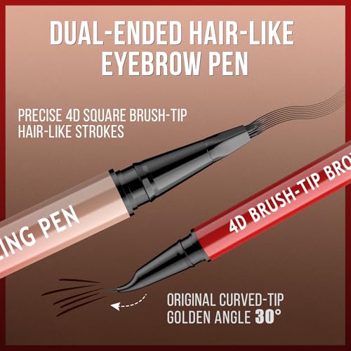 4D Eyebrow Pen Dark Brown - Hair-Like Strokes, Waterproof
