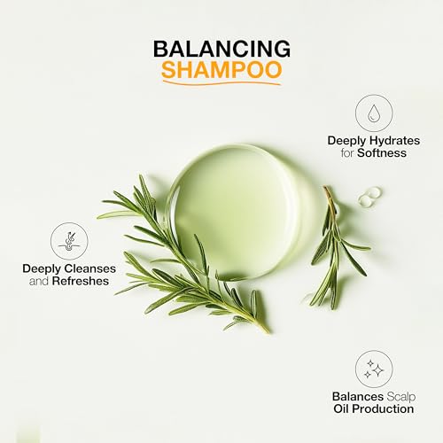GK HAIR Balancing Shampoo Repairs Dry Damage For Oily Flaky Itchy Scalp Thinning Removes Impurities Deep Cleansing Natural Moisture Keratin Treatment Sulfate Parabem Free All Hair Types - 33.8 Ounce