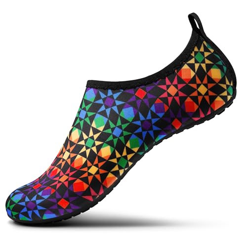 SEEKWAY Water Shoes Women Men Adult Quick-Dry Aqua Socks Barefoot Non Slip for Beach Swim River Pool Lake surf Black SK002(U)