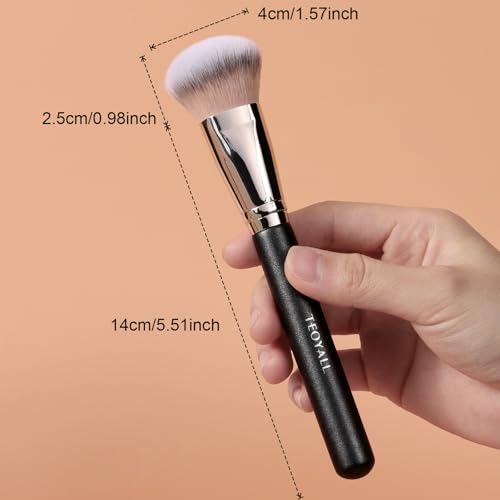 TEOYALL Domed Foundation Brush - Soft Dense Makeup Blending & Stippling Brush