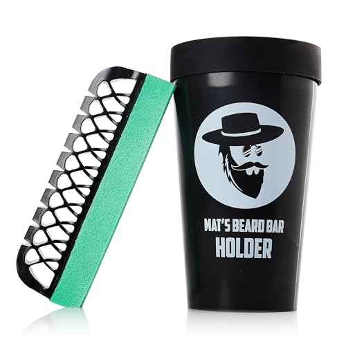 Mat's Beard Bar¢ç & Holder Pro (V2.0) - FLEXIBLE - Clean Up Beard Trimmings from Sinks and Countertops After Shaving - Best Gifts For Men