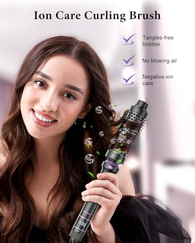 BESTOPE PRO 5-in-1 Curling Iron Set with Flat Iron & Brush