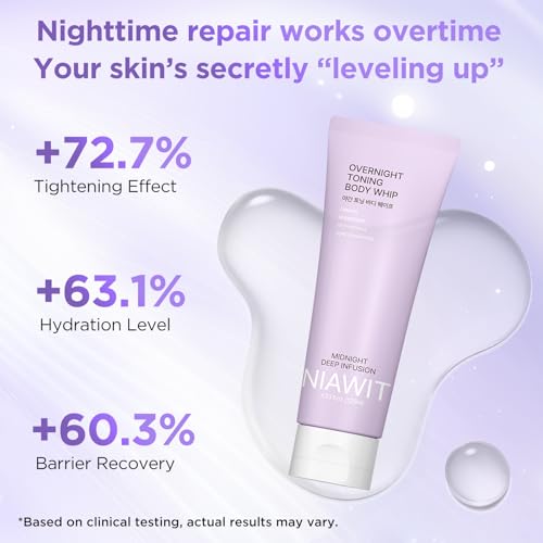 Overnight Toning Body Whip ? For Loose Crepey Skin on Arms, Thighs & Belly | Firming, Moisturizing & Anti-Wrinkle Night Cream to Improve Tone While You Sleep, All Skin Types