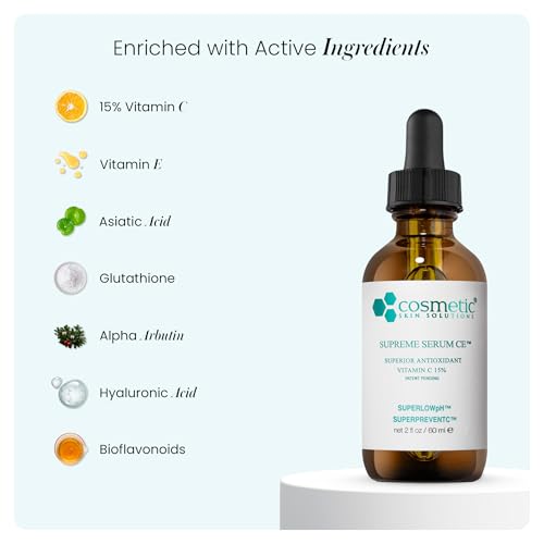 Supreme Serum CE ? Vitamin C Face Serum with Vitamin E & Hyaluronic Acid ? Antioxidant Rich Anti-Aging & Hydrating Formula ? 1 fl oz