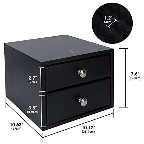 J JACKCUBE DESIGN Essential Oil Organizer Storage Box Case, Holds 96 Bottles 5-15ml Essential Oils, Roller Bottles- Leather Drawer Oil Holder Display- MK525A