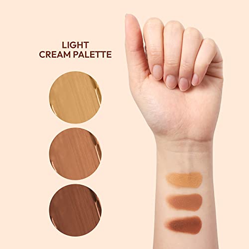 Ruby Kisses Contour Palette 3-In-1 Contour, Conceal, Highlight All-In-One Mini Palette, Long-Lasting, Easy to Blend Cream Contour Palette for Oily and Dry Skin (Medium to Tan)