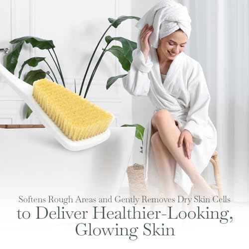 Fuller Brush Exfoliator & Scrub Body Brush - 16-inch Contoured Handle with Polyester Bristles - an All-Over Reach Including Back, Neck, Shoulders & Feet - Soft, Durable & Gentle on Your Skin (2-Pack)