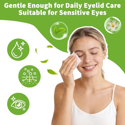 Tea Tree Oil Eyelid Wipes - 80 Individually Wrapped Cleansing Pads