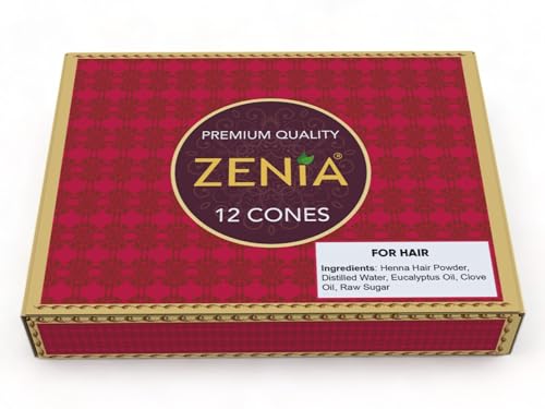 Henna Hair Dye Cones - 12 Pack Natural Ready to Use