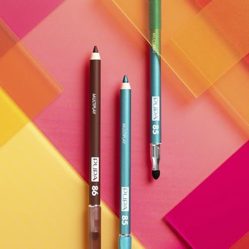 Pupa Milano Multiplay Eye Pencil - Creamy, Blendable Eyeliner With Smudge Tip - Long Wearing, Glamorous Intensity - Smooth And Lasting Color Liner For Waterline Or Lid - 72 Mahogany Heart - 0.04 Oz