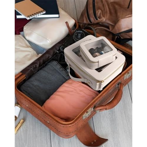Travel Clear Makeup Bag Set, TSA Approved Cosmetic Bag Case with Zipper Portable Makeup Pouch Toiletry Bag Traveling Cosmetic Organizer Storage Bag Car Organizer Car Essentials