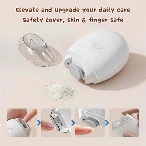 2PC Electric Nail Clippers for Seniors,2026 Upgrade 3 in 1 Electric Automatic Nail Clipper Universal Automatic Fingernail Grinder with LED Light & 3 Adjustable Speeds Quiet Nail Care Device for Adult