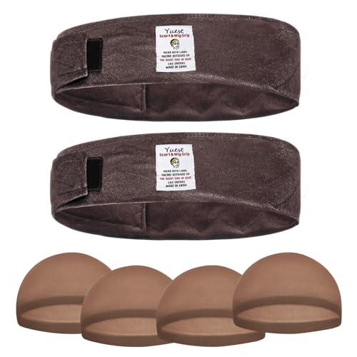 Velvet Wig Grip Band 2-Pack with 4 Wig Caps
