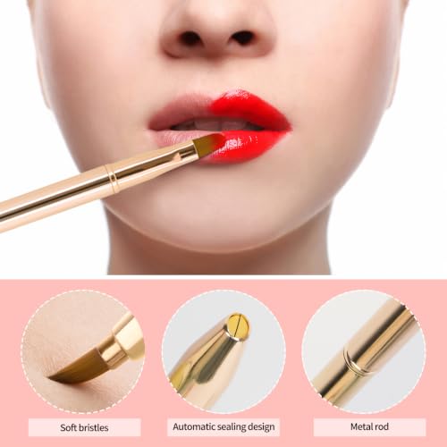 Unaone 2-Pack Retractable Lip Brush with Lid | Dual-Ended