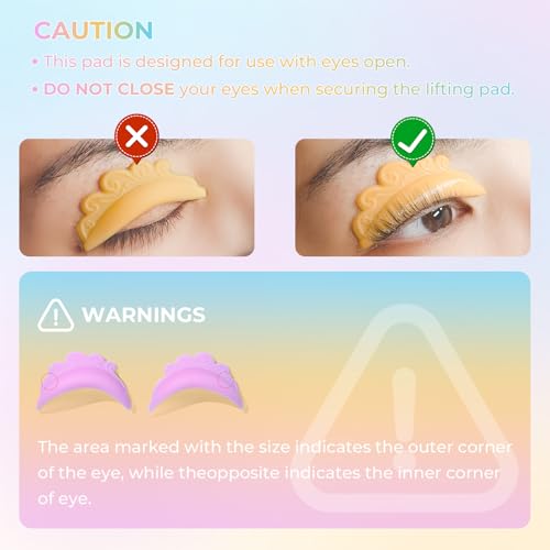 PERMANIA Lash Lift Pads Set - 6 Sizes, Eyes Open Design
