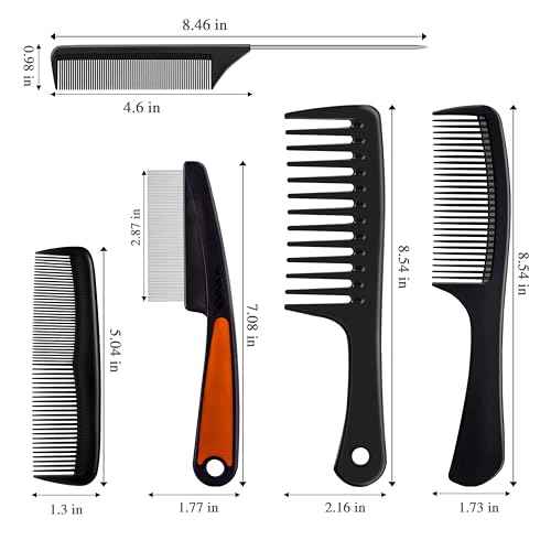 5 Pieces Versatile Combs For Women And Man, Detangler Wide Tooth,Rat Tail,Hair Care,Dandruff,Fine Tooth Comb,Styling Comb For All Hair Types.