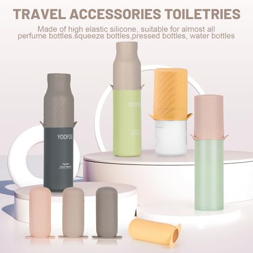 Travel Leak Proof Bottle Covers - 8 Silicone Sleeves for Toiletries