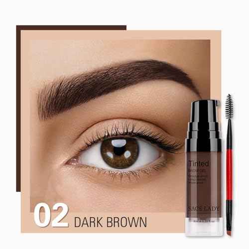 SACE LADY 3D Eyebrow Gel Long Lasting 24 Hours Waterproof Smudge-proof Brow Cream Makeup Kit (02 DARK BROWN, 0.2Fl Oz)