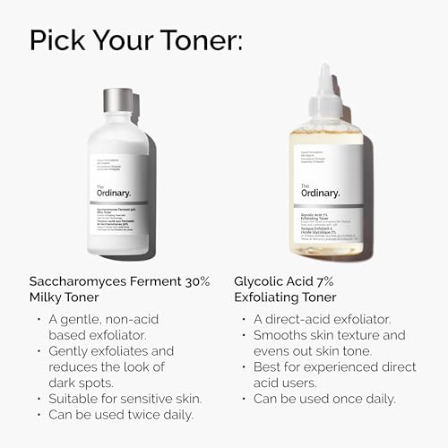 The Ordinary Saccharomyces Ferment 30% Milky Toner, Exfoliating and Hydrating Toner for Smoother, Brighter Skin, 3.4 Fl Oz