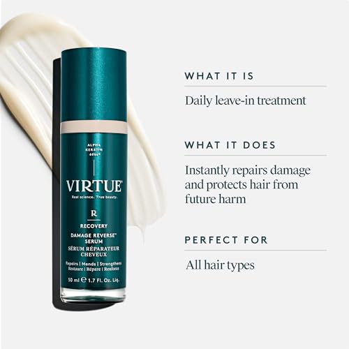 VIRTUE Recovery Hair Serum - Repair & Damage Reversal, 1.7 Fl Oz