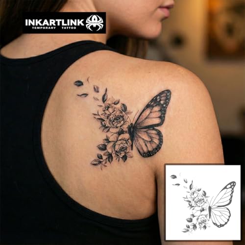 INKARTLINK Semi-Permanent Butterfly Tattoos for Women