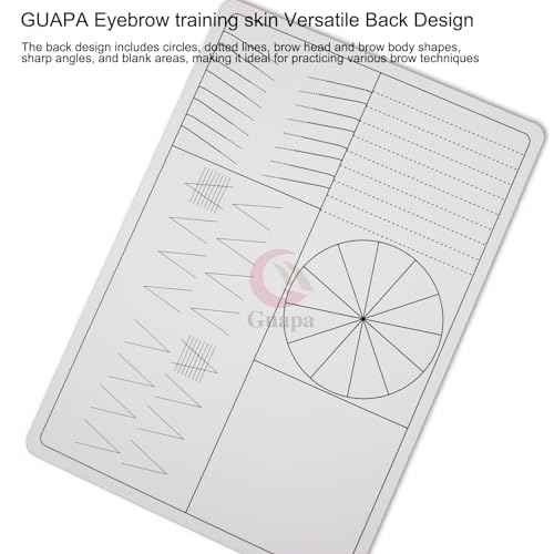 3pcs Silicone White Permanent Makeup Practice Skin with Black Outlines Double Sided Pre-printed Nano Brow Practice Skin Microblading Latex (White Skin-Black Printing)