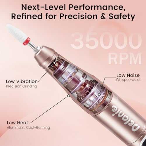Delanie Professional Nail Drill 35000 RPM Cordless Efile