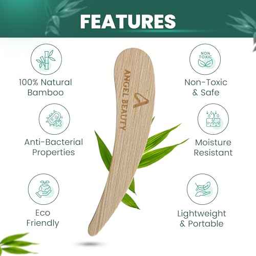 Bamboo 50-pack Cosmetic Facial Makeup Spoon Spatula Mini Makeup Spatula, Biodegradable Compostable Cosmetic Cream Spatulas Spoon, Skincare Scoop Applicator Facial Massage Beauty Tools BPA FREE