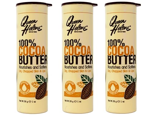 Queen Helene 100% Cocoa Butter Stick – Lip & Skin Balm (Pack of 3)
