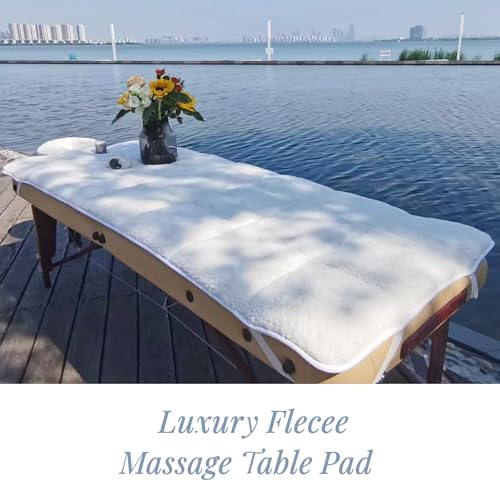 Fleece Massage Table Pad 71x31 Inch with Face Cradle Cover - Extra Soft, Washable, Fitted Spa Bed Cushion for Professional & Home Use (1 Count)