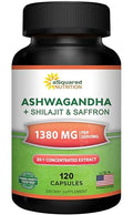 aSquared Nutrition Ashwagandha with Shilajit & Saffron - 120 Capsules