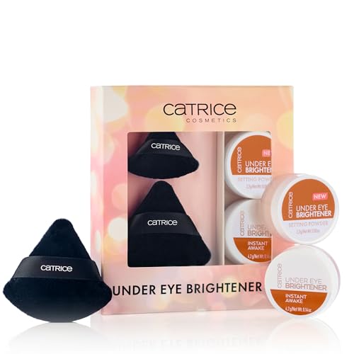 Catrice Under Eye Brightener & Setting Powder Set with Puff Applicators