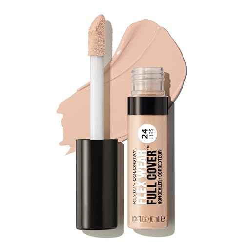 Revlon ColorStay Flex Wear, Full Cover Non-Creasing Concealer, Infused with Hyaluronic Acid & Vitamin E, Flexible Longwear, 005 Fair, 0.34 Fl Oz