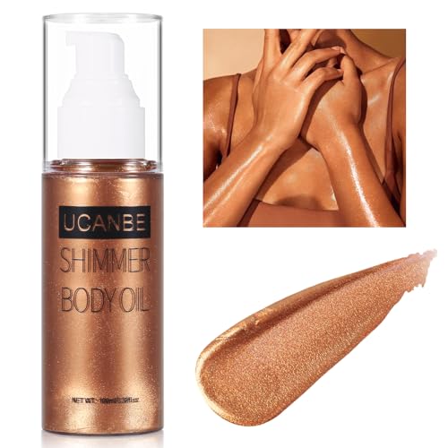 UCANBE Body Shimmer Oil 100ml - Waterproof Glow Liquid