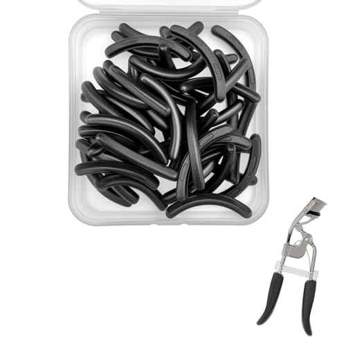 30Pack Compatible with elf Eyelash Curler Refills,Silicone Rubber Eyelash Curler Pads Compatible with elf Eye Lash Curlers,Black.