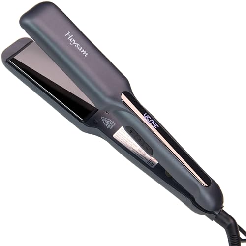 Heysam 1.6" Titanium Ceramic Flat Iron Hair Straightener 2-in-1