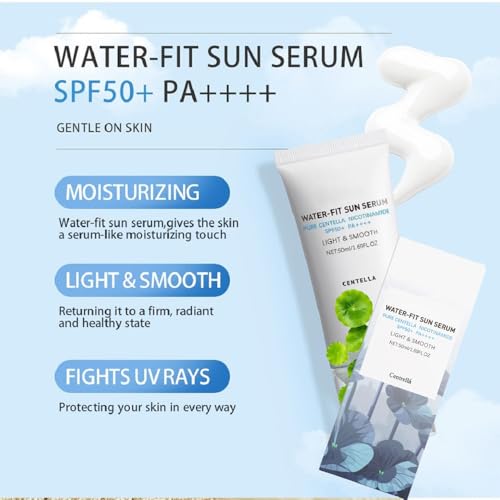2 Pcs Centella Sunscreen,Lightweight HydratingSPF50 Centella Sunscreen for All Skin Type and UV Defense.