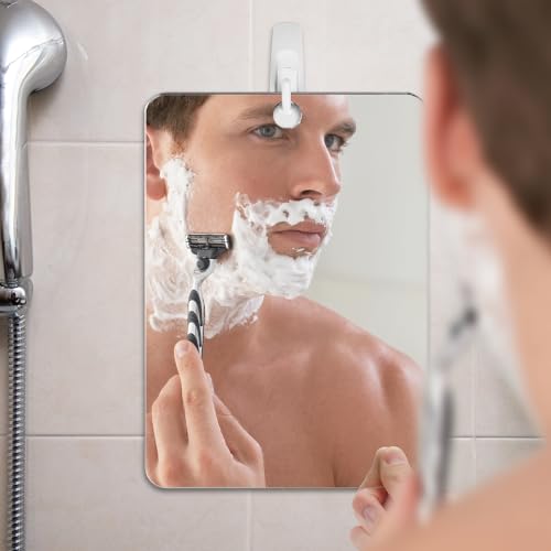 XL Anti-Fog Shower Shaving Mirror with Removable Adhesive Hook - 11.6"L x 7.1"W