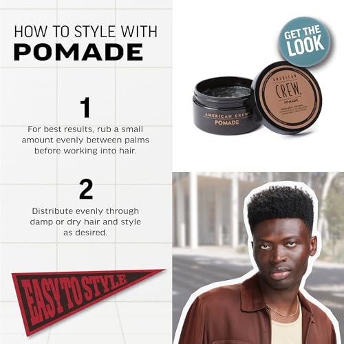 American Crew POMADE FOR HOLD AND SHINE 3 OZ for Men | Men's, Like Styling Gel, High Shine
