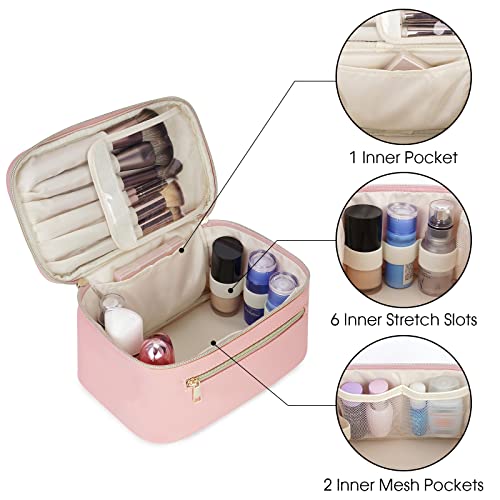 Wandering Nature Vegan Leather Makeup Bag with Brush Organizer