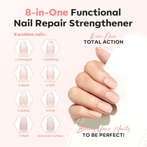 Modelones Nail Strengthener Polish for Damaged Nails