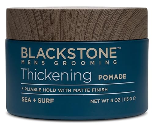 Blackstone Men's Grooming Thickening Pomade 4 Oz Sea + Surf Scent Pliable Hold Matte Finish